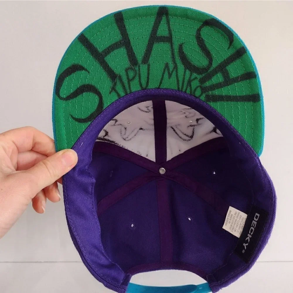 Vintage 90s Decky Snapback Hat Airbrushed Tiger Street Art Signed